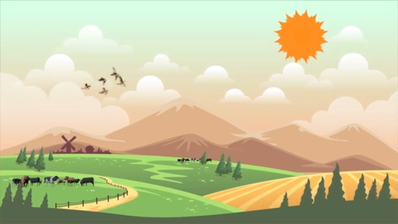 Village 2D Animation Background Video | Village Landscape Animation |No Copyright Video