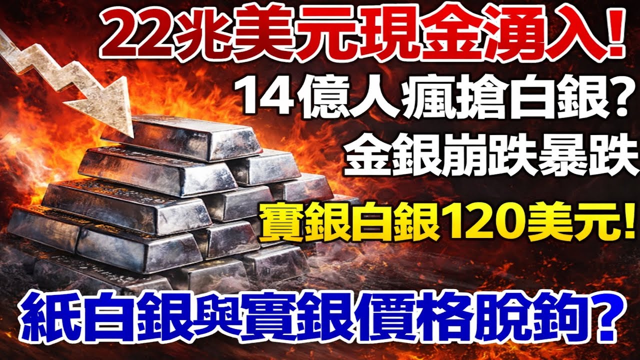 22兆美元現金海嘯！14億人瘋搶白銀？ 金銀比崩塌，實體白銀飆至120美元！紙白銀與實體白銀價格脫鉤？#白銀#現貨價格#投資#理財#黃金#銀行#經濟學#金融#理財#晚年生活#晚年幸福#退休#退休生活