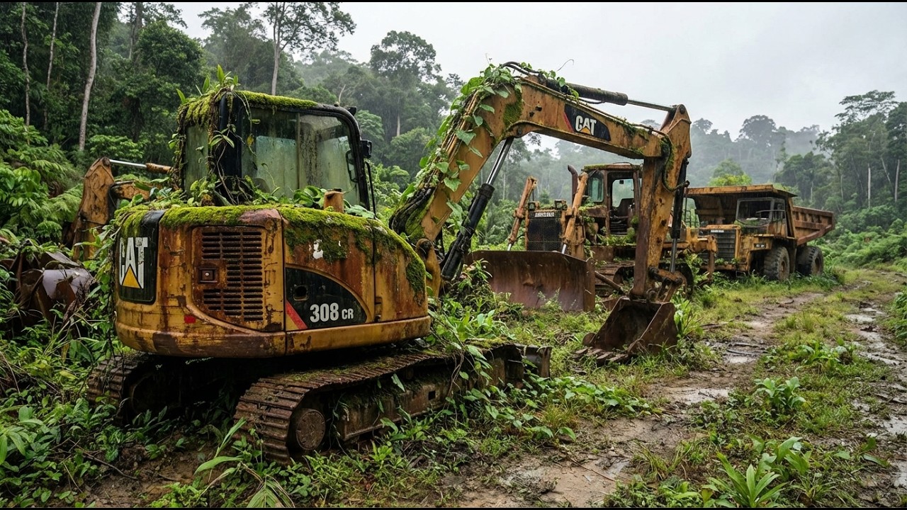 Abandoned CAT 308 CR Mini Excavator FULL Restoration — From Scrap Yard to Like New!