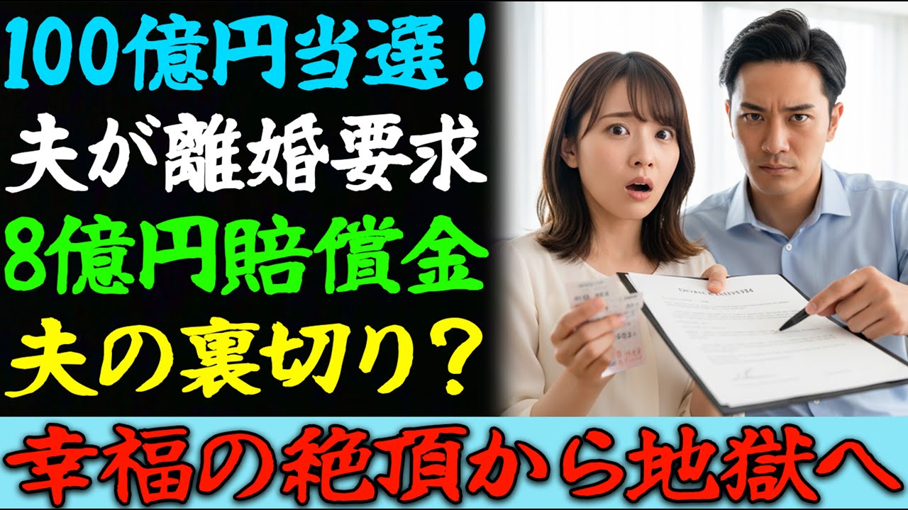 宝くじ100億円当選！夫からの離婚要求と8億円の賠償金、その真意とは？