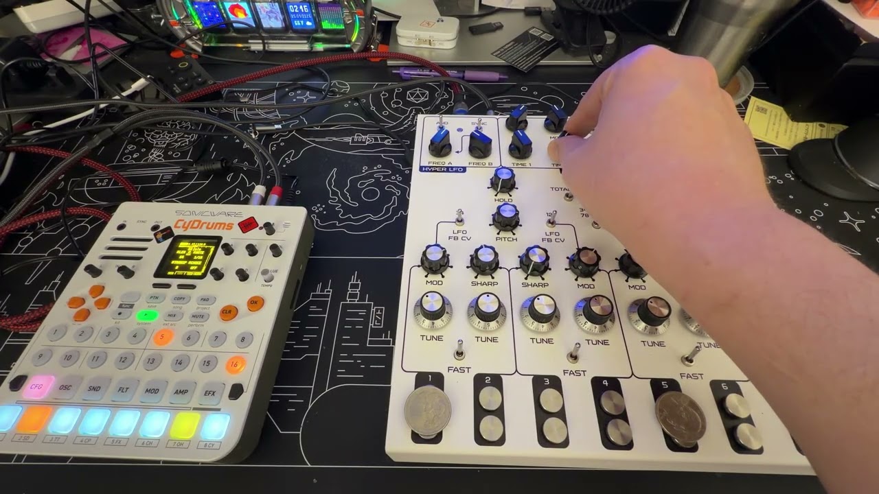 Chaotic Swarms - Live Improv Jam with Lyra-8 and Cydrums