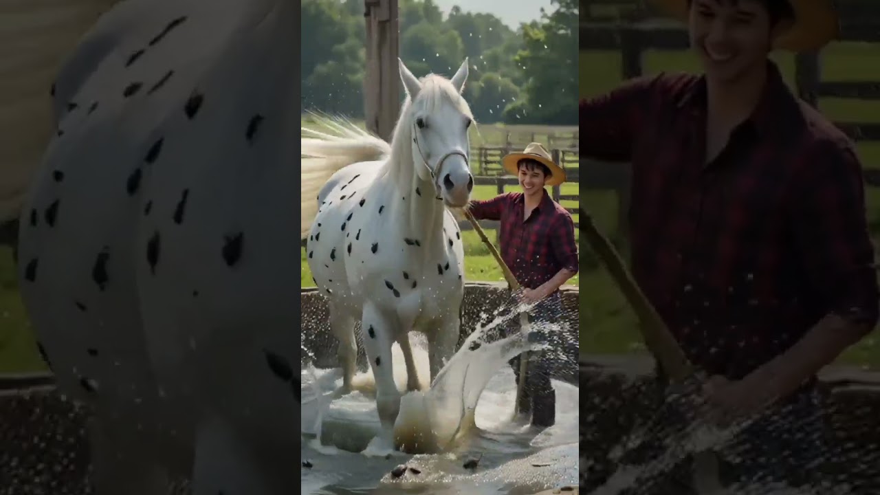 Lost Horse Found! 🐴 From Insects and Dirt to a Clean Pool and Free Run #ai #horse #rescue
