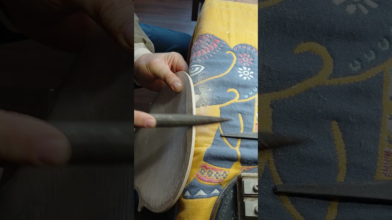 Изготовление альта: Закругление краев нижней деки