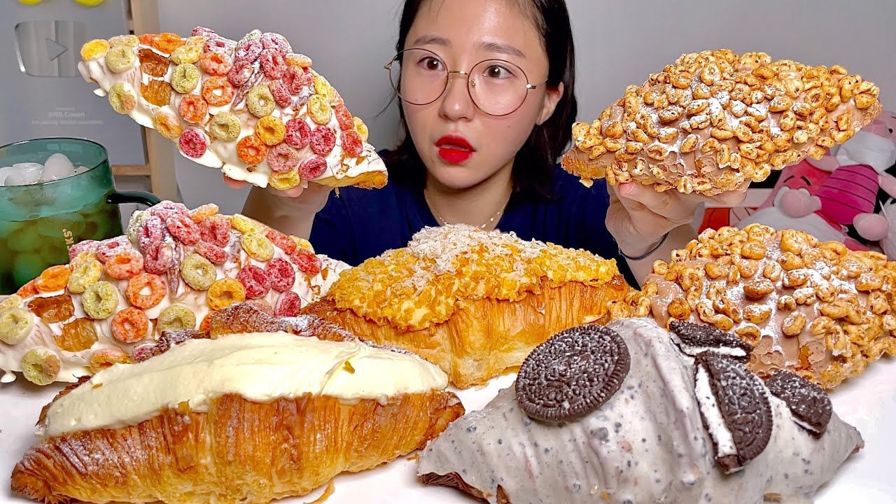 노티드 도넛 여러가지 크로와상 빵 디저트 먹방 Dessert Mukbang