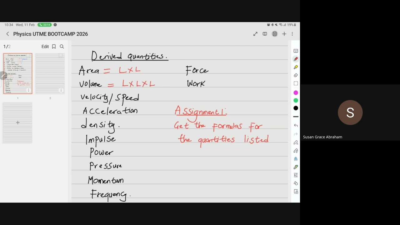 Physics session - Day 1 (11th february 2026)