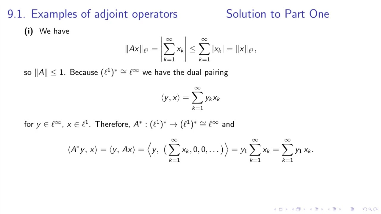 Функциональный анализ_9. Сопряженные операторы_9.1. Примеры сопряженных операторов