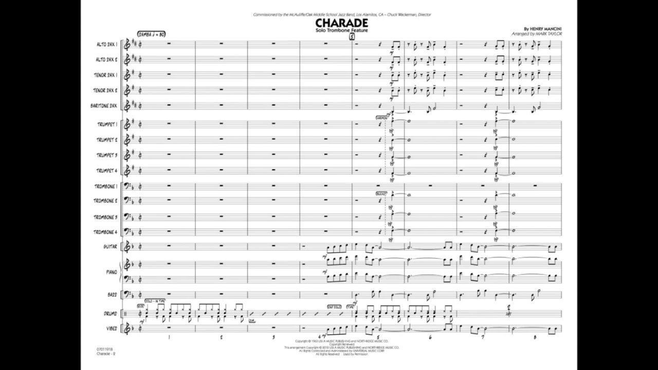 Charade by Henry Mancini/arr. Mark Taylor