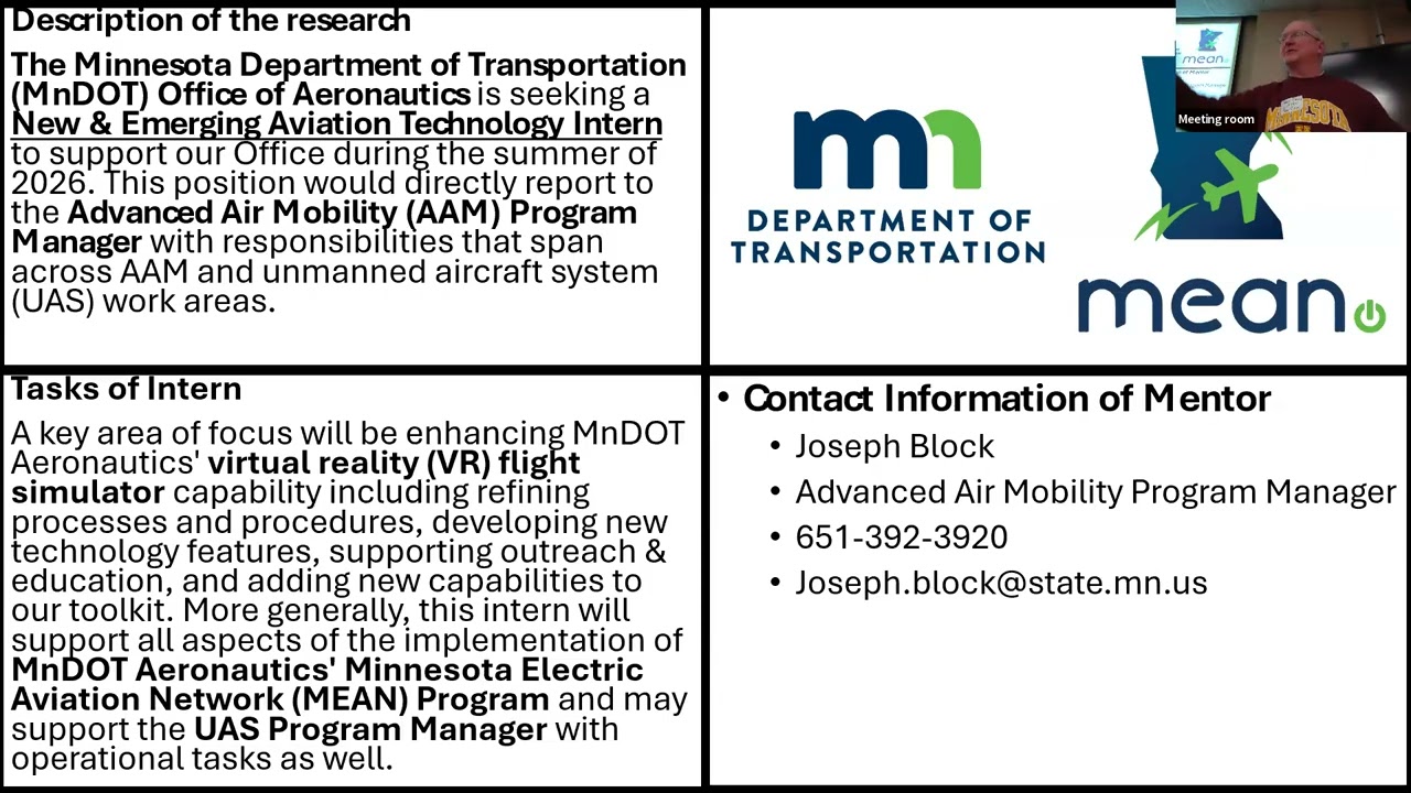 MnSGC Student Symposium 2026: MnSGC Summer 2026 Internship Quad Charts