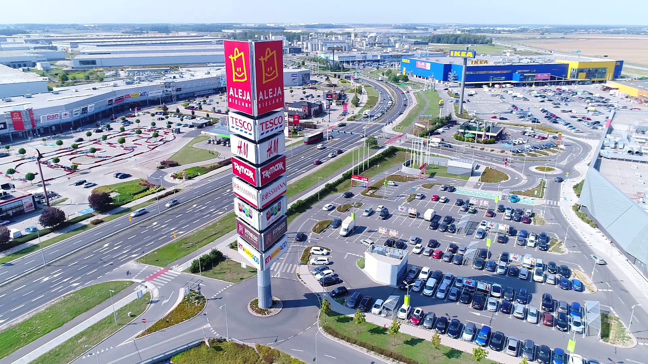 Centrum Aleja Bielany z lotu ptaka, Wrocław, Kobierzyce