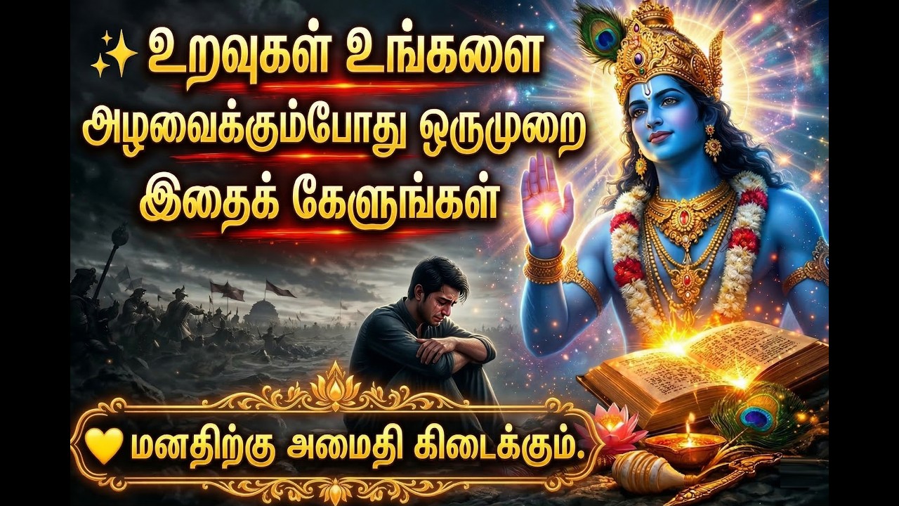 உறவுகள் உங்களை அழவைக்கிறதா? 😢 பகவத் கீதையின் இந்த ரகசியம் மன அமைதி தரும்! | Bhagavad Gita Wisdom