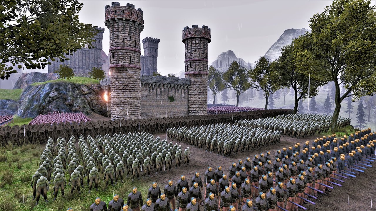 Roman Centurions Lay Siege To Castle Defended by Evil Army - Ultimate Epic Battle Simulator UEBS