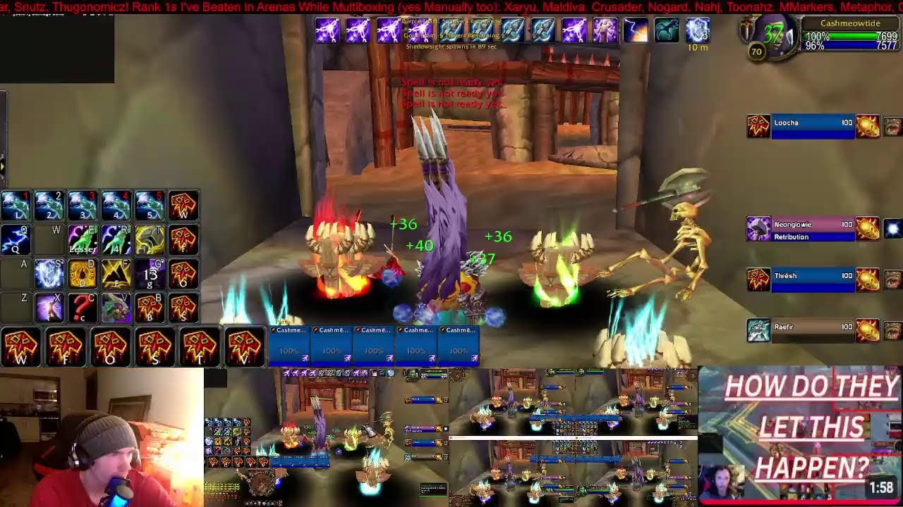 Manually Multiboxing 5 Elemental Shamans (69-70) Then Arenas! | TBC!