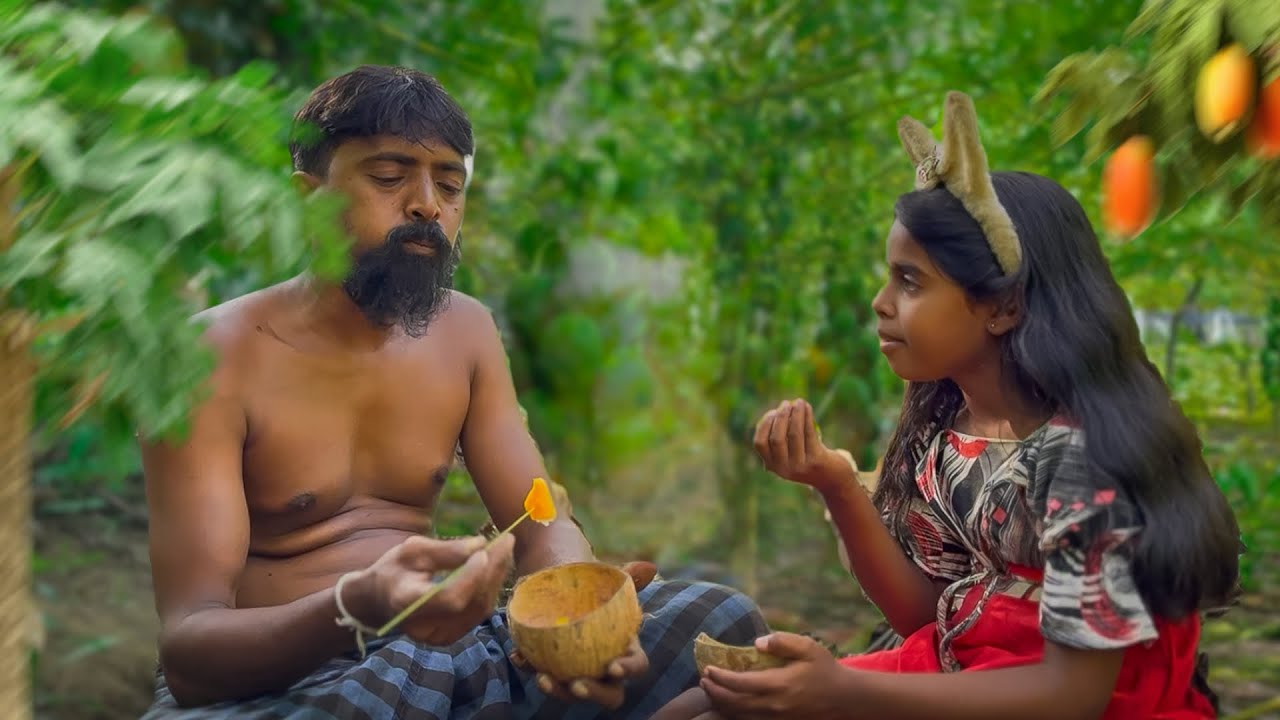 Village Life Vlog | Father & Daughter’s Simple Farm Day 🌾 From Papaya Tree to Plate