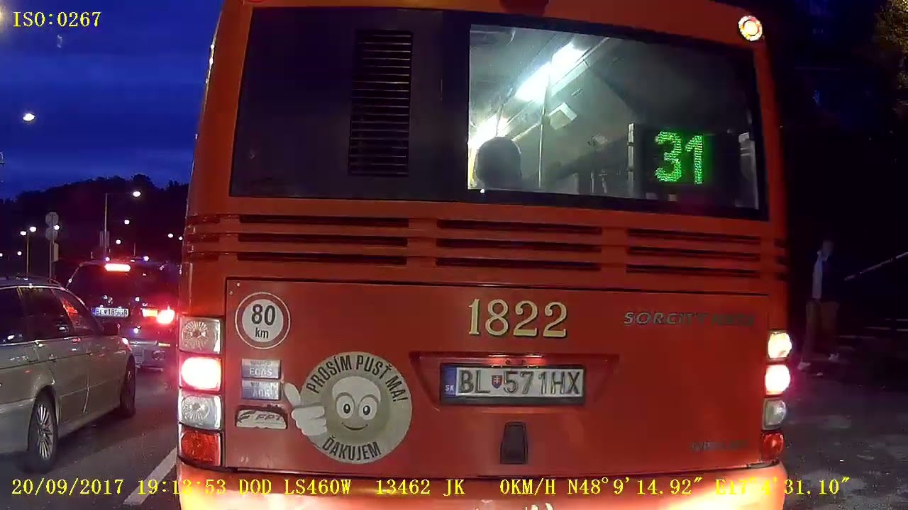 Linka 184 služ jazda 6min pred odch na Zochov&uacute; X31 Sl&aacute;vičie+služ jazda VP, Bratislava