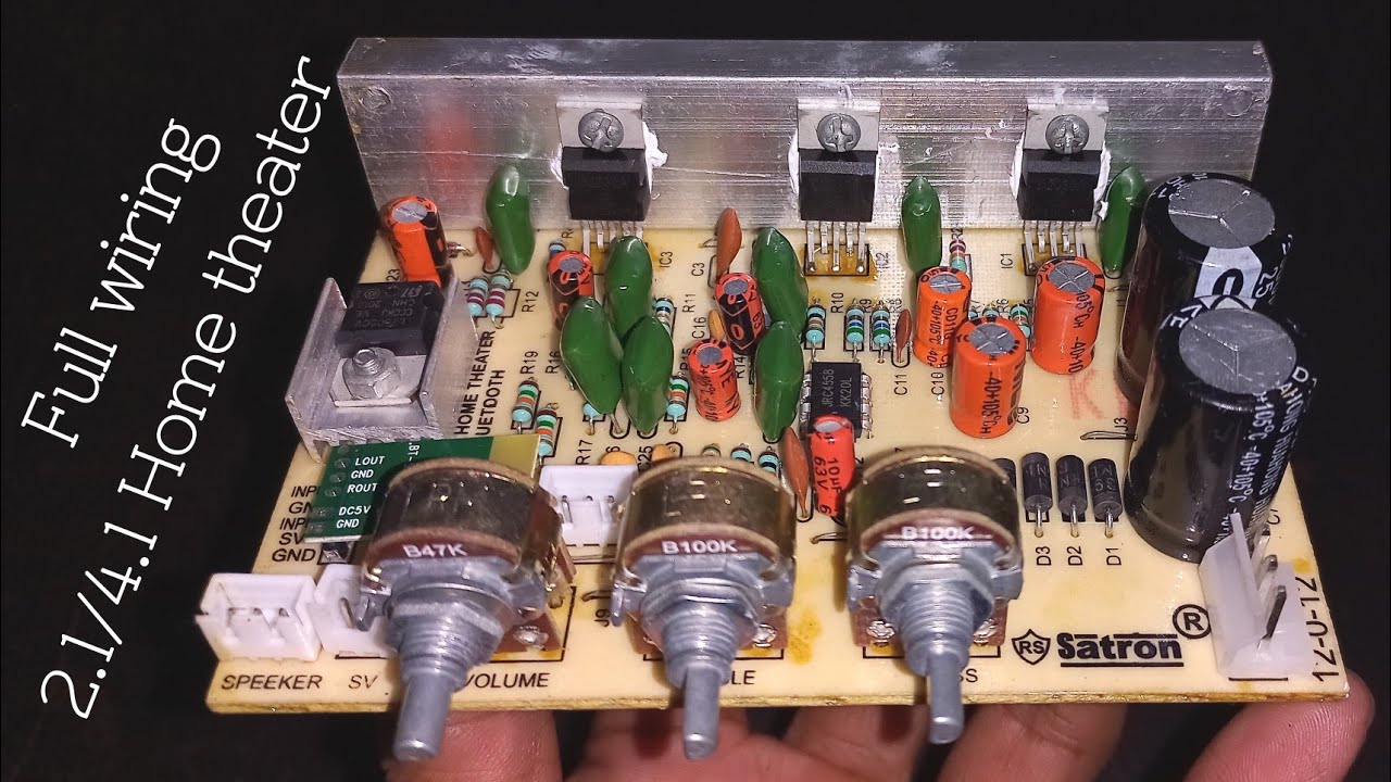 TDA2030 3tr 2.1/4.1 home theatre circuit board full wiring and sound test