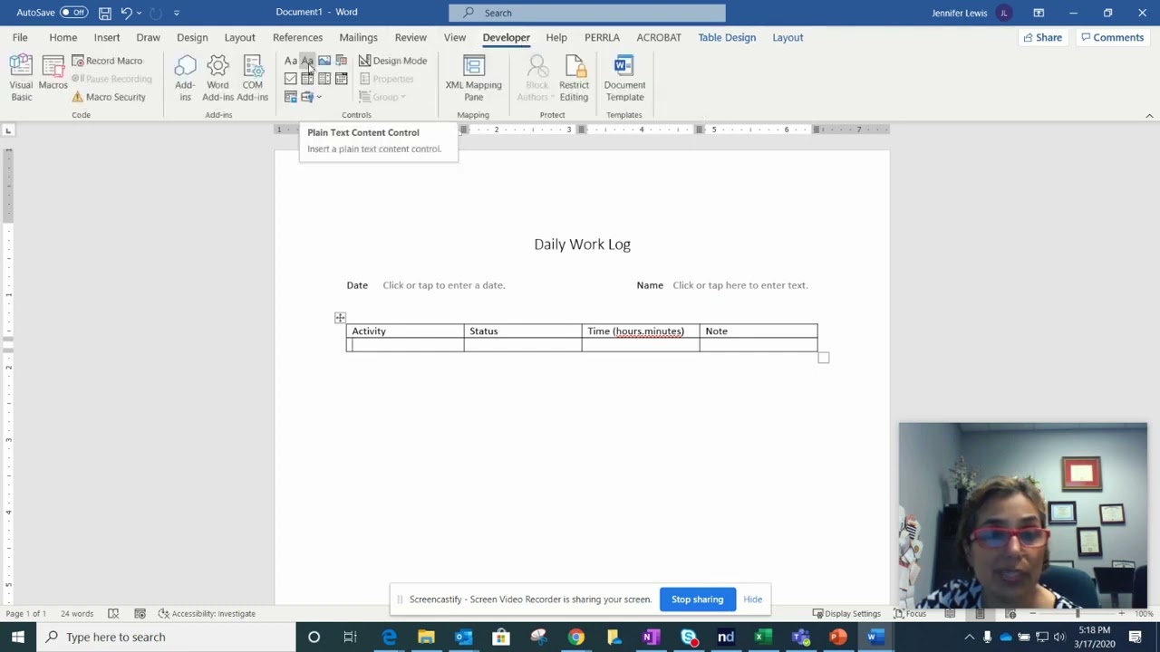 Tuesday's Tip #28 Creating a Workfrom Home Log- WorkLog
