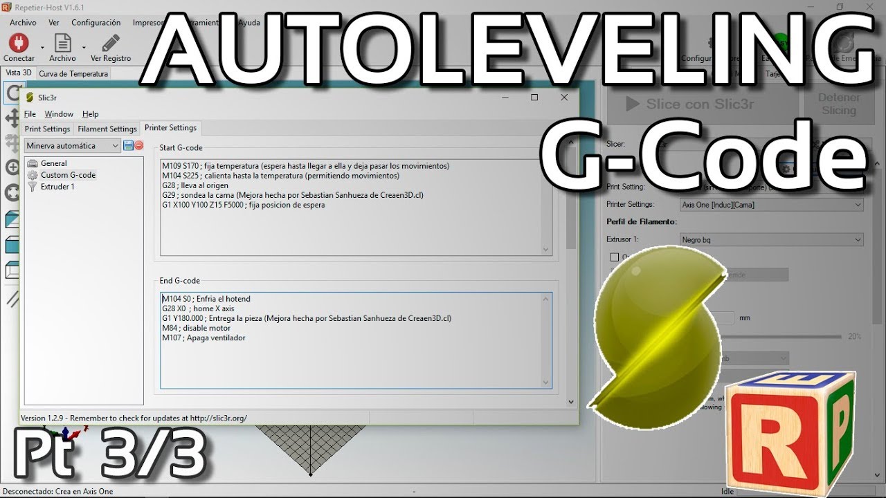 Como instalar la calibración automática en mi impresora 3D | Parte 3: Gcode