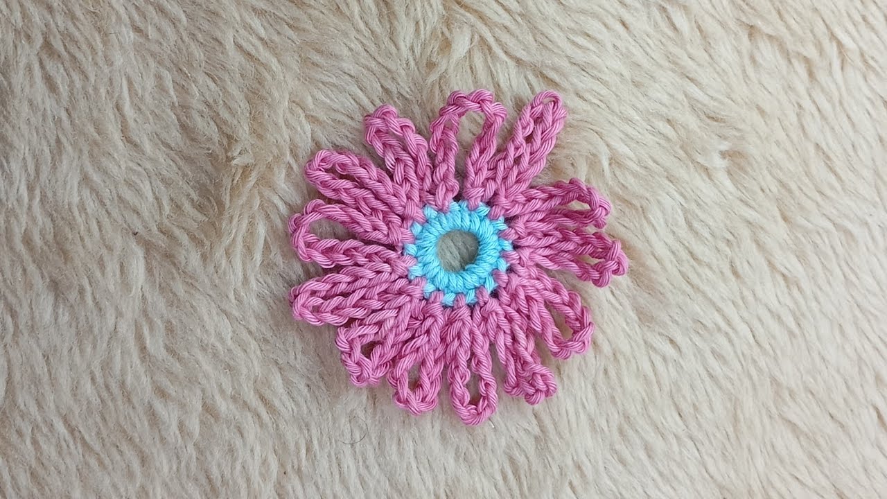 Tutorial Rajut Bunga Lazy Daisy || Lazy Daisy Flower Crochet || Pemula || Beginner || Easy 