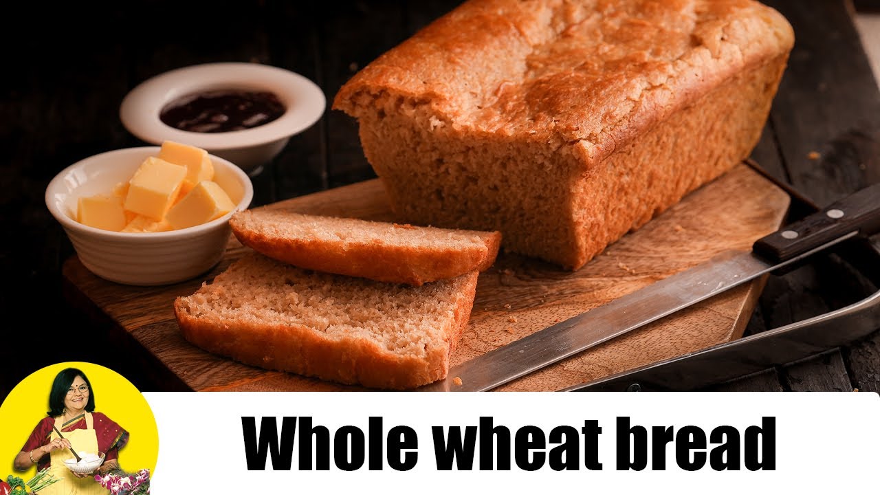 Whole Wheat Bread, Whole Wheat Bread Loaf Using Instant Dry Yeast by Tarla Dalal