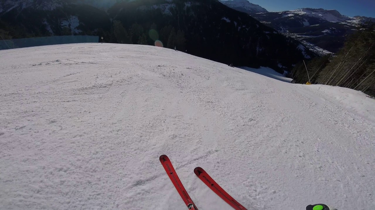 Discesa pista nera VULCANO di Pozza - Val di Fassa inverno 2017-2018