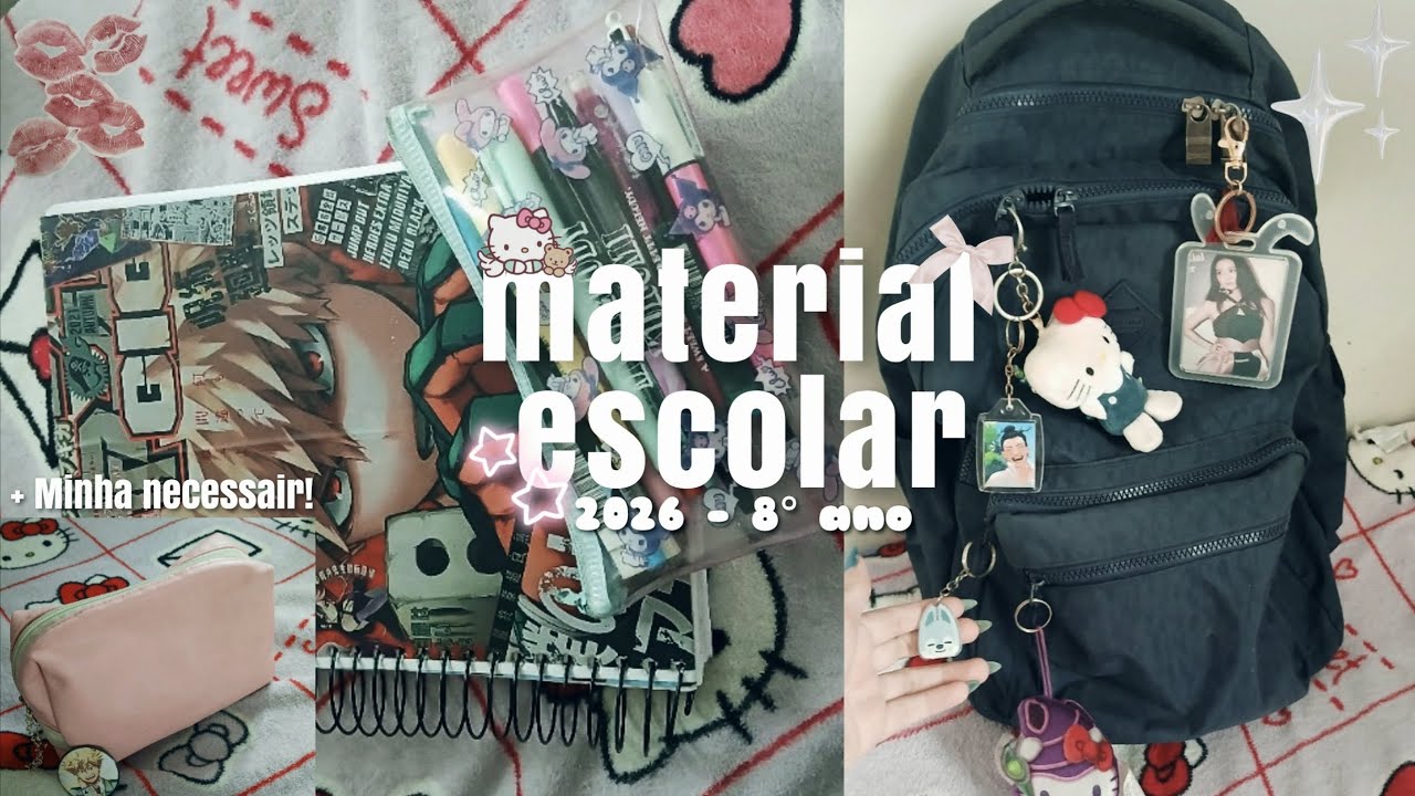 Mostrando meu material escolar de 2026!! ☆