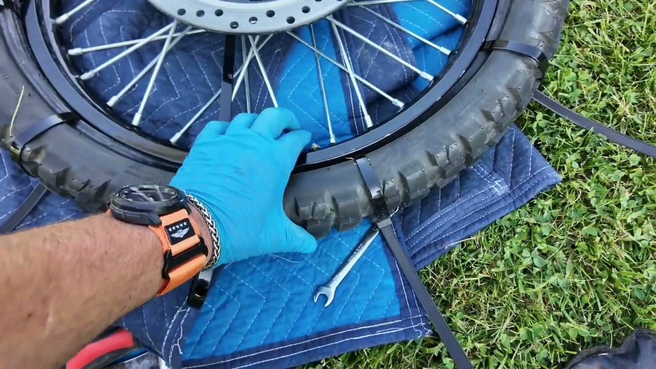 How to change a motorcycle tire with zip ties @HalfAssChappy