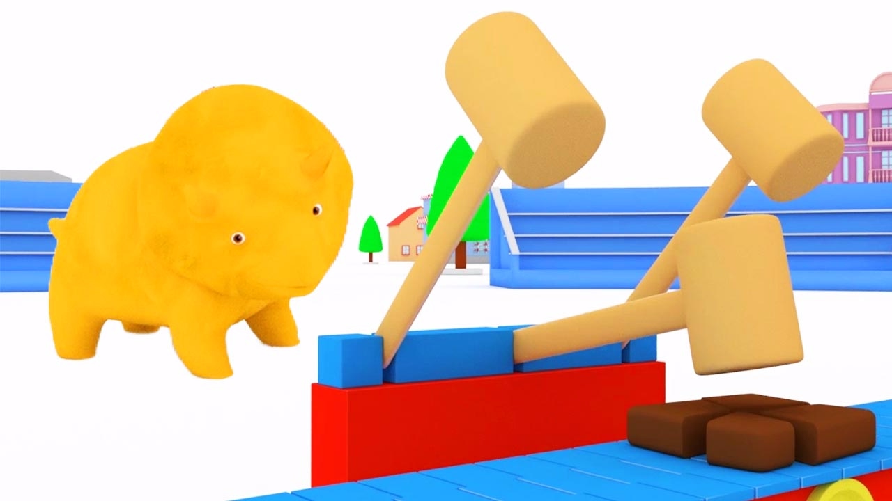 Aprenda as cores com balões coloridos, Dina e Dino, os Dinossauros | Aprender em português