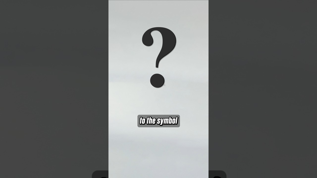 Why is this ' ? ' the Symbol for Question Mark❓️
