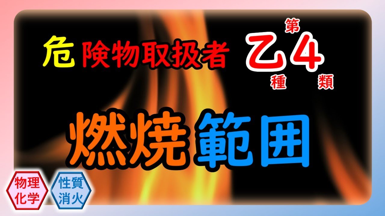 【危険物乙4】〈物理・化学〉🔥燃焼範囲