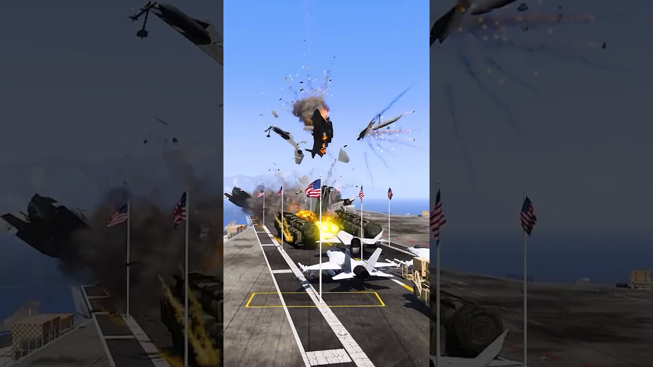 F-15 Airstrikes to Destroyed Aircraft Carrier & Back Fire ep505 gta5 