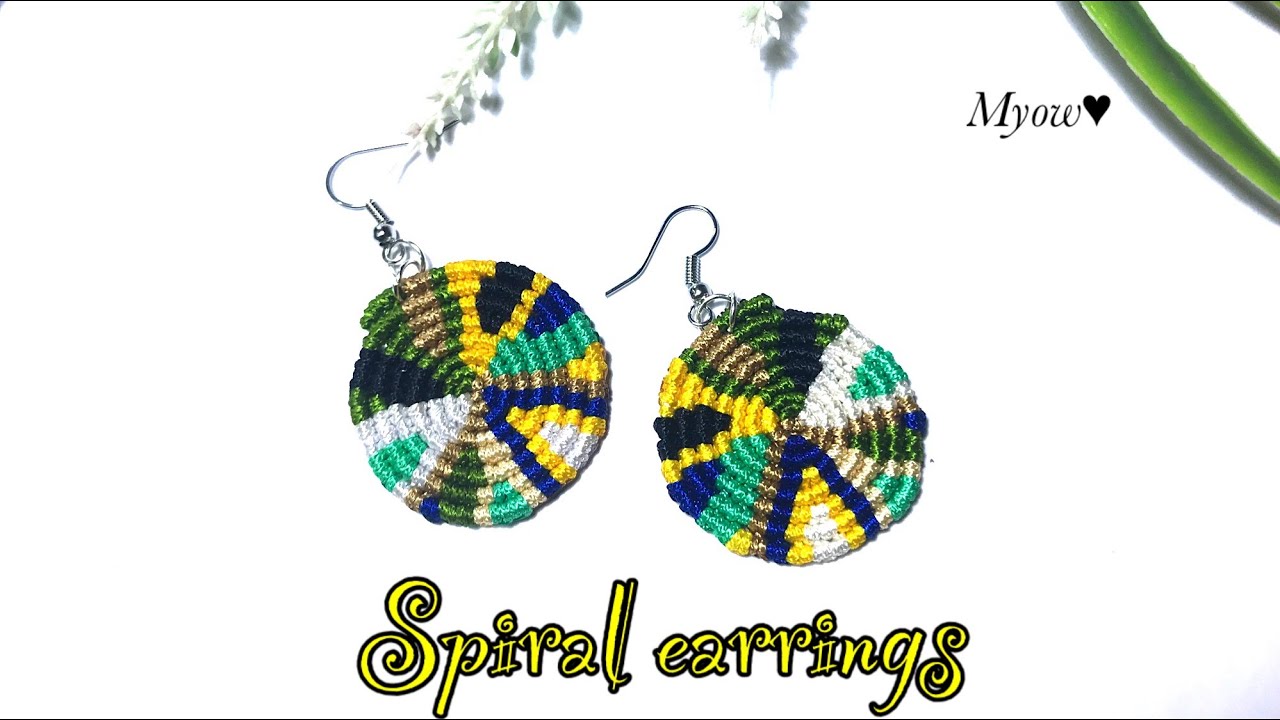 DIY - spiral earrings - macrame tutorial BT0004