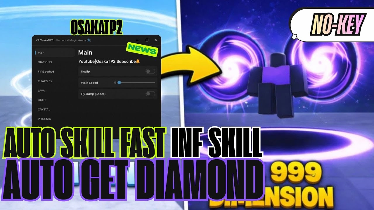 Elemental Magic Arena Script Inf skill Auto get Diamond