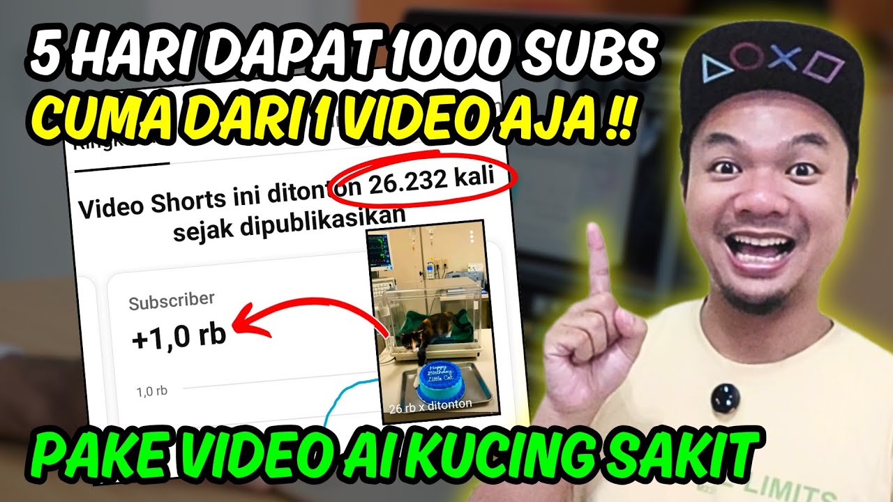Cara Cepat Mendapatkan 1000 Subscriber dengan Video AI Kucing Sakit