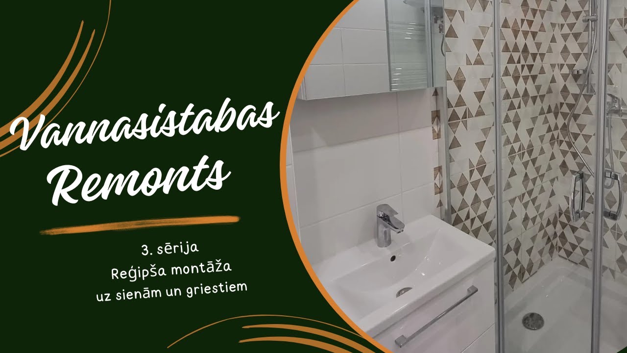 Vannasistabas nr.3  remonts paša rokām. Reģipša montāža uz sienām un griestiem.