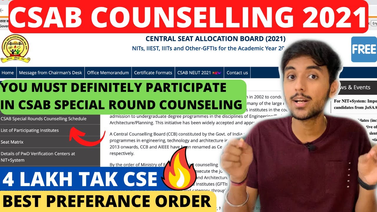 CSAB Counselling 2021: Everything you need to Know! Importance & Best preferences ! Vipulbagga #csab