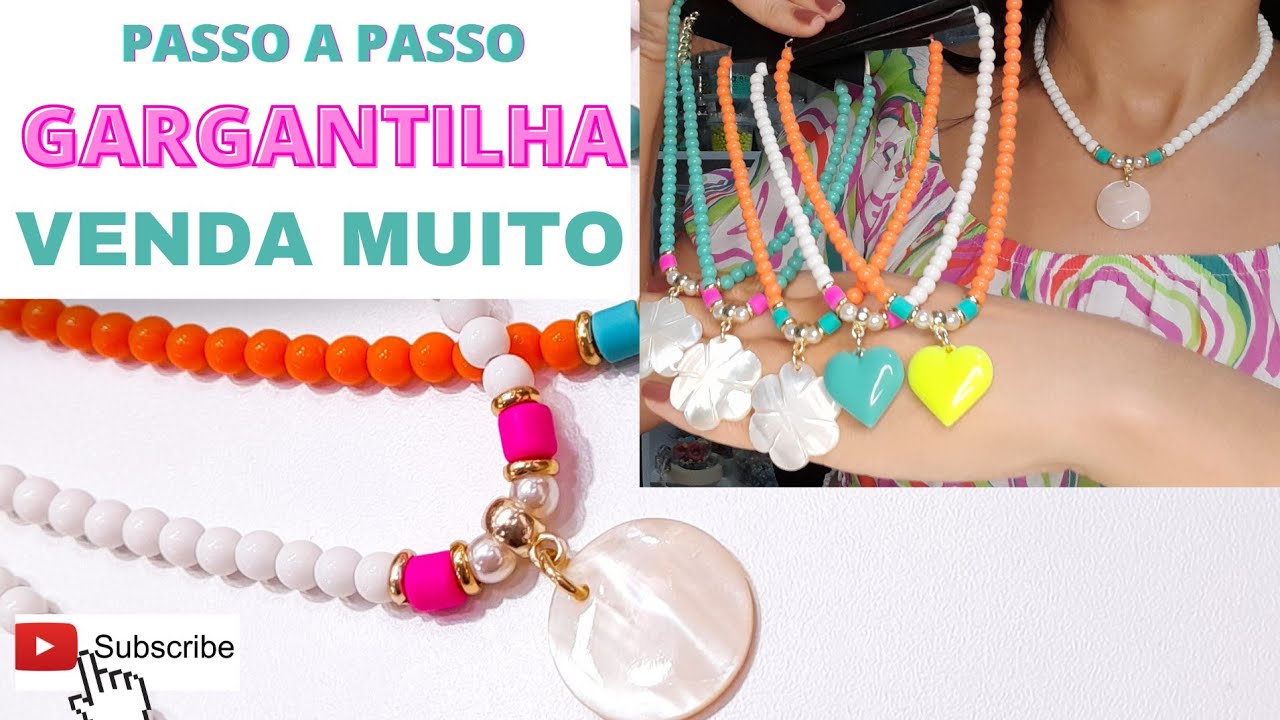 COMO FAZER GARGANTILHA FÁCIL E RÁPIDO-Aula de fabricaçao de bijuterias para vender-Dicas Bijuterias