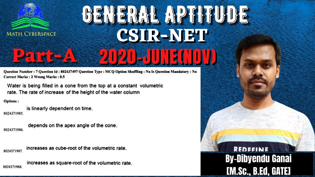 #7. CSIR-NET 2020 JUNE(NOV) | PART-A | General Aptitude | By-Dibyendu Ganai