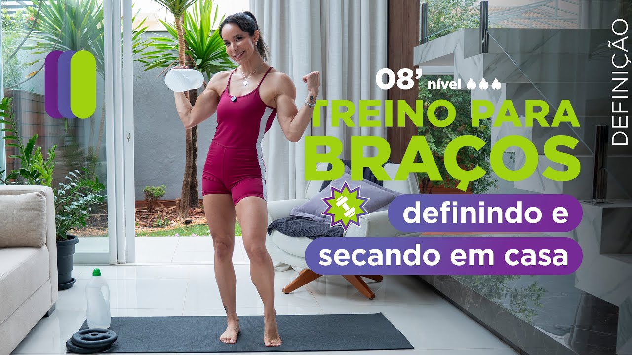 Treino pra quem tem gordura nos braços -secar e definir treinando em casa -Carol Borba