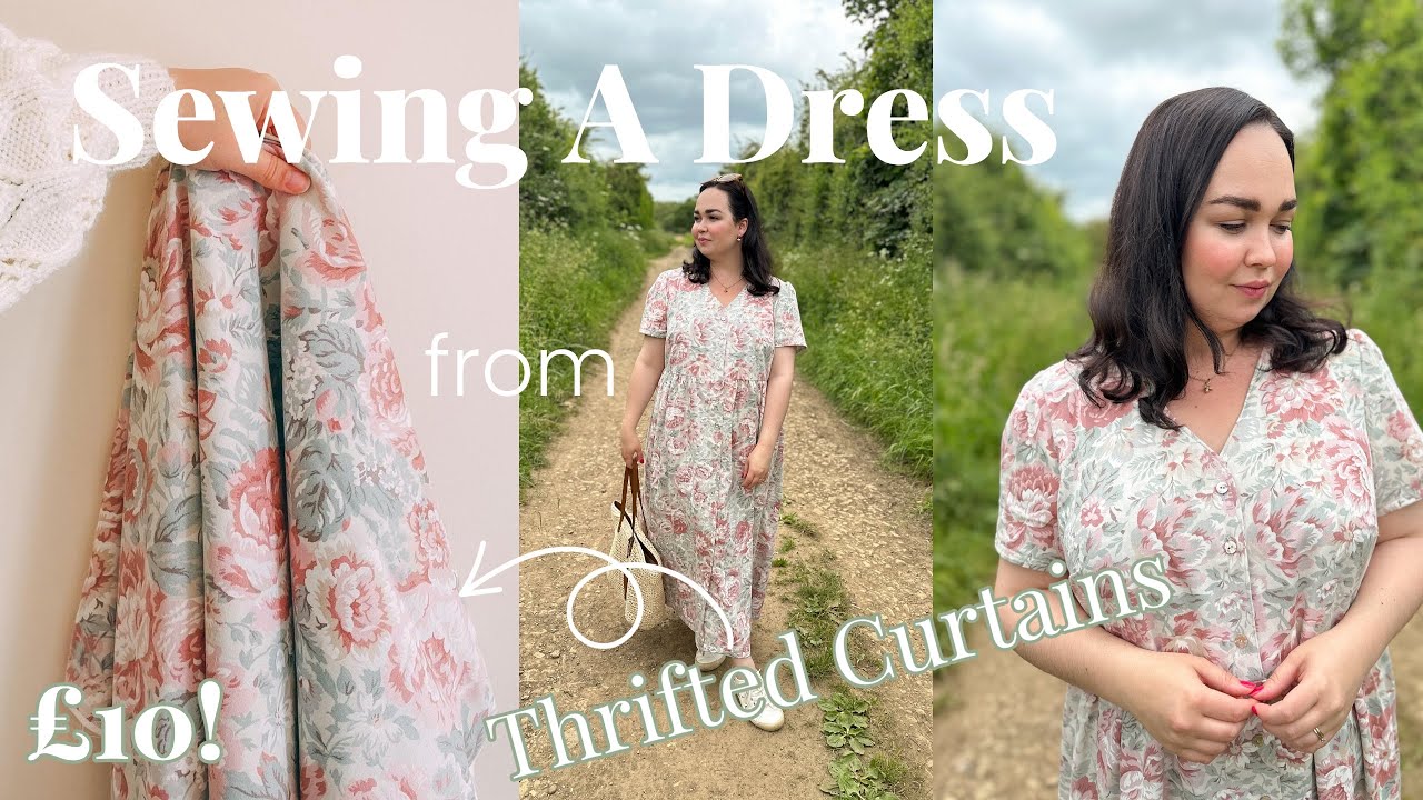 Sew The New Tilly and the Buttons Pattern With Me! Sewing The Nell Dress From Thrifted Curtains