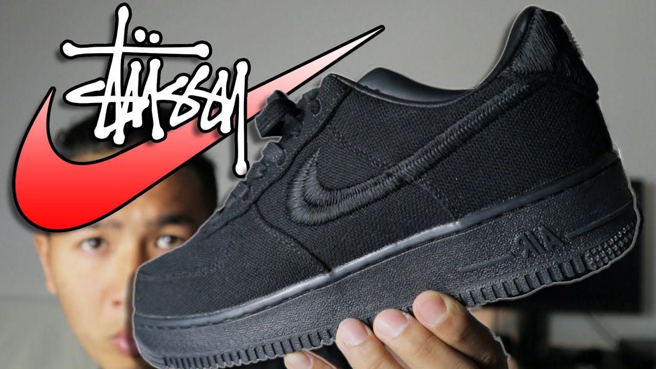 Обзор кроссовок Nike Air Force 1 x Stussy Black менее чем за 3 минуты!!