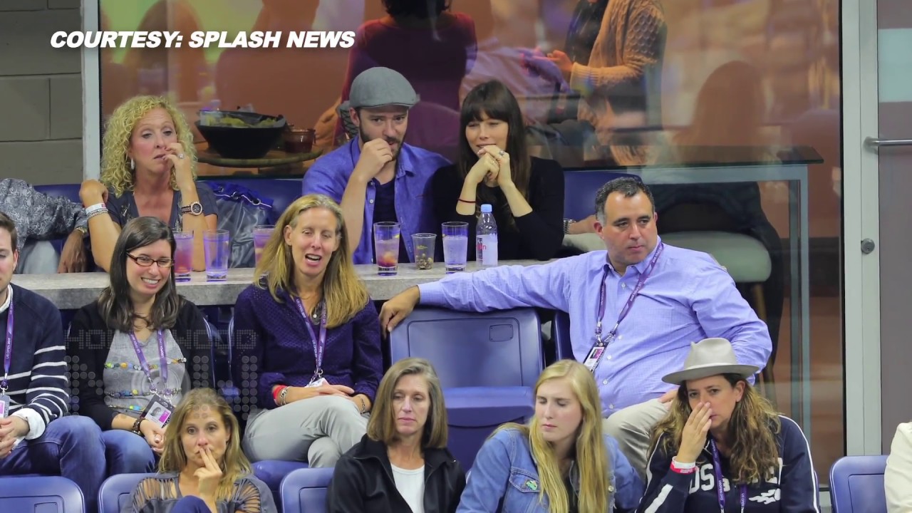 Justin Timberlake & Jessica Biel Kiss and Flirt at US Open 2017