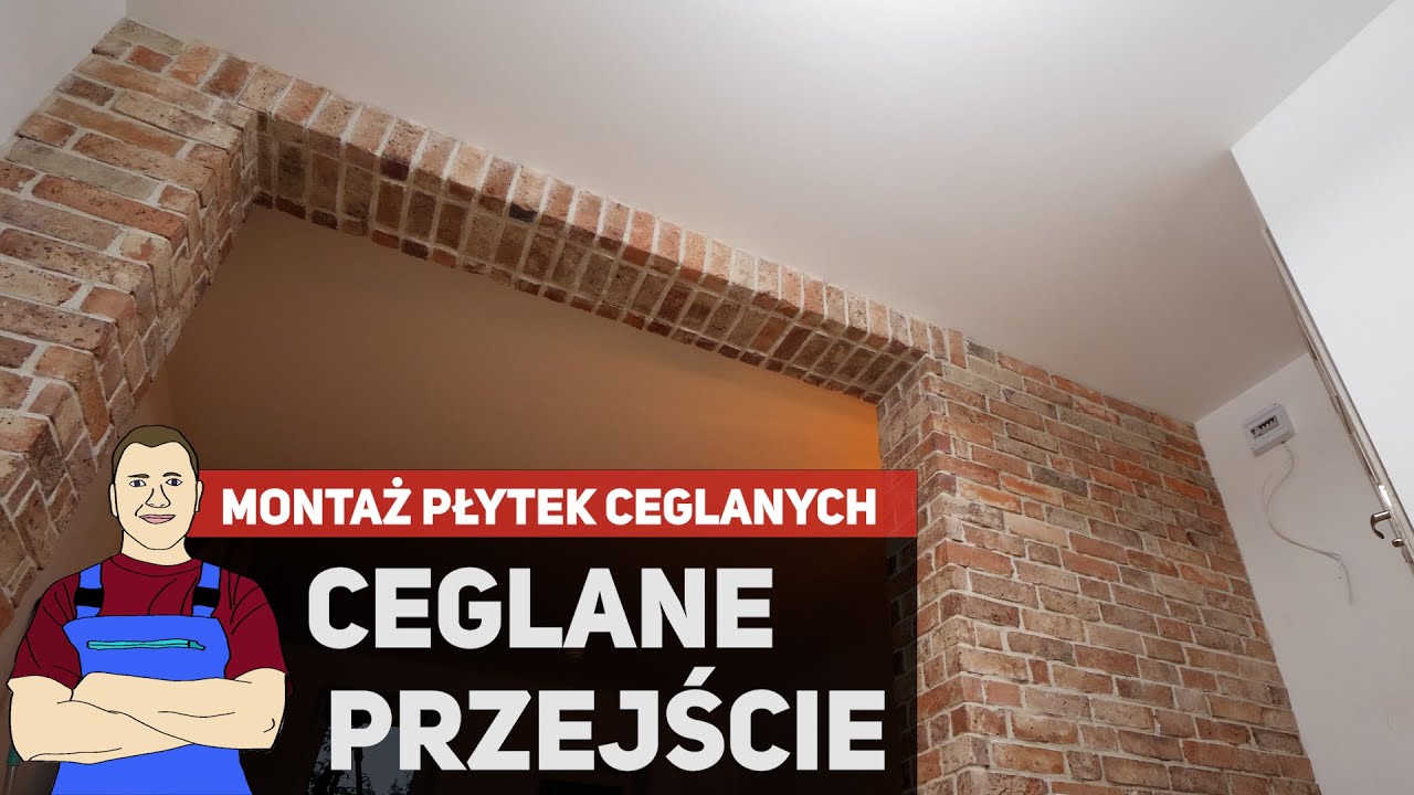 Cegła w przejściu - montaż płytek i narożników