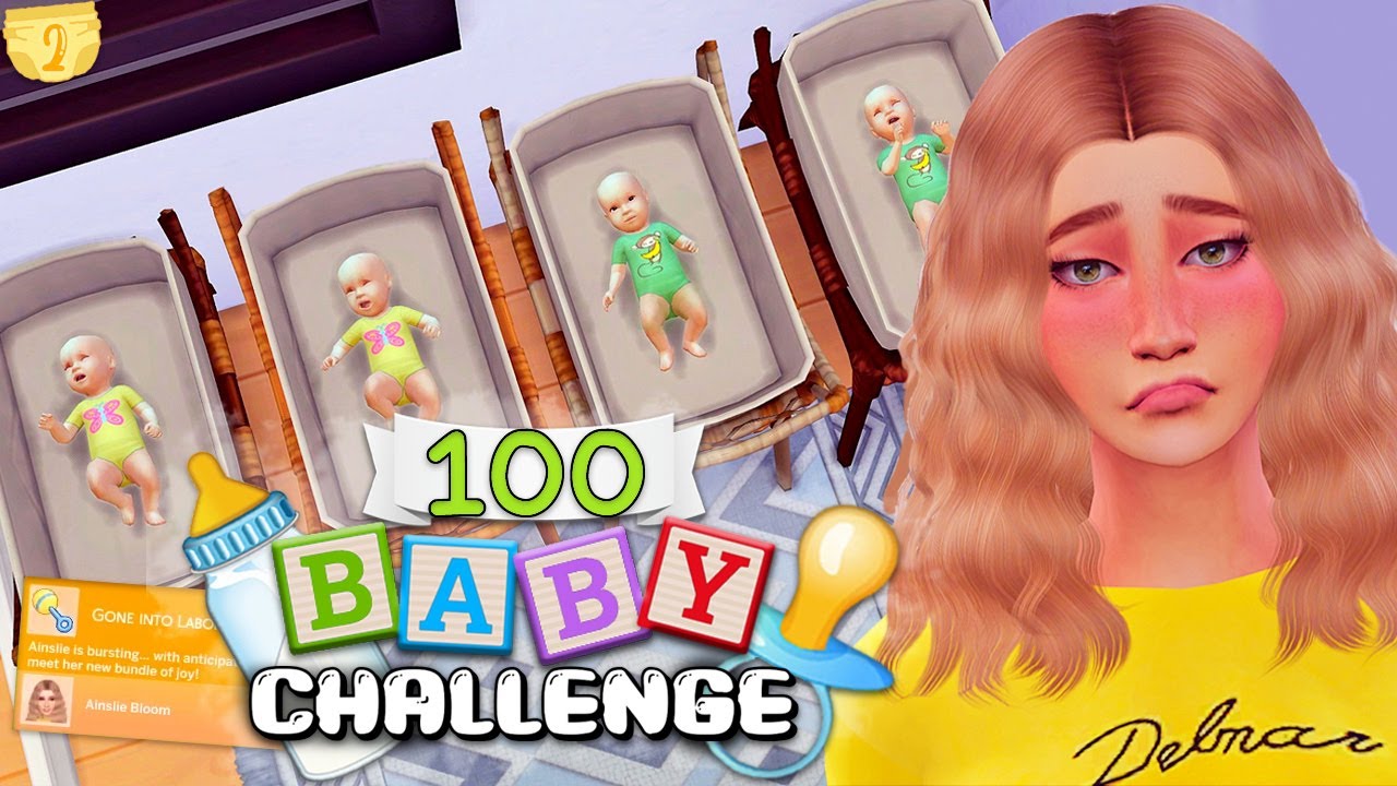FOUR Babies?! 😫 100 Baby Challenge # 2! 🌻👶 (The Sims 4)