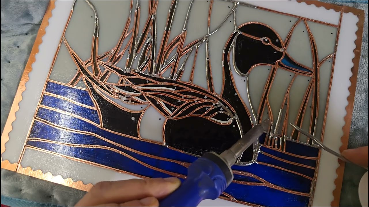 Visual Aid Of How I Solder Stained Glass Art In Real Time - Helpful For Beginner Artists