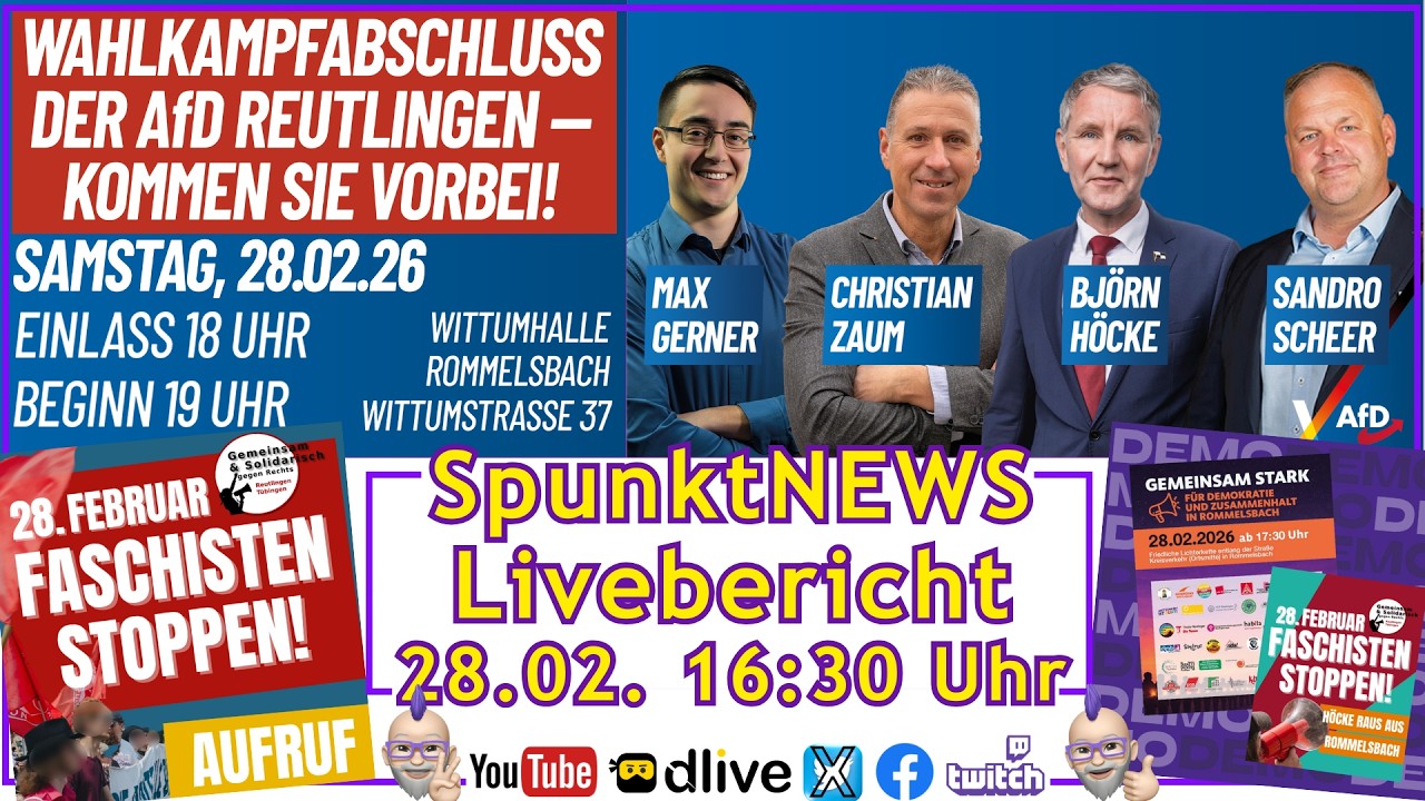 BJ&Ouml;RN H&Ouml;CKE in Reutlingen - AfD Wahlkampf Baden-W&uuml;rttemberg und Gegenprotest mit HASS gegen HERZ ;-)