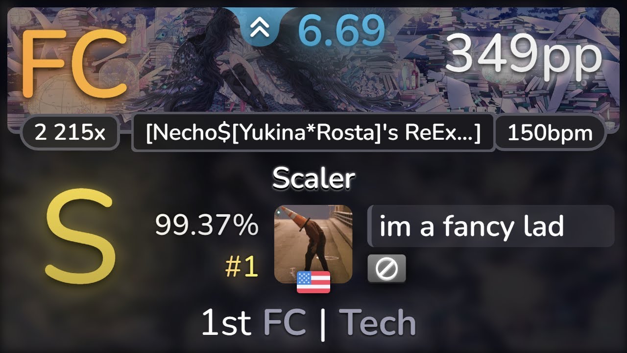 🔔 im a fancy lad | Taishi feat. Hatsune Miku - Scaler [Necho$[Yukina*Rosta]] 99.37% FC #1 | 349pp