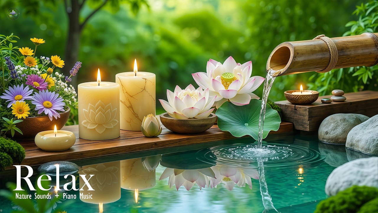 Relaxing Piano with Flowing Water Sounds 🌿 Insomnia Relief, Calm Anxiety & Depression, Study Music