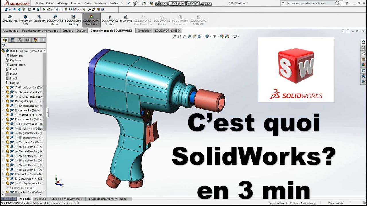 #1 C'est quoi Solidworks - apprendre Solidworks en 3 minutes - (tutoriel d&eacute;butant)