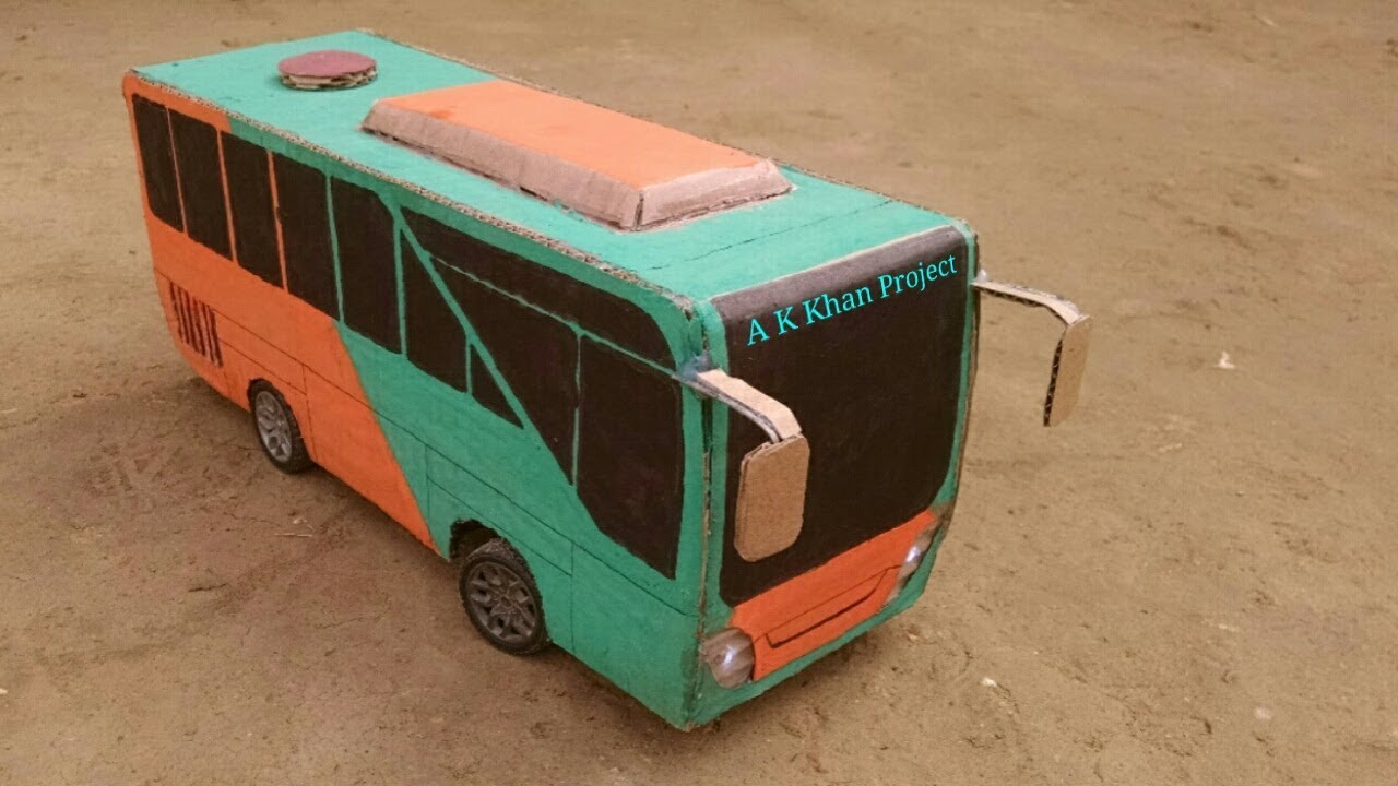 How To Make RC Bus from cardboard || luxury bus  || DIY remote control martz bus at home