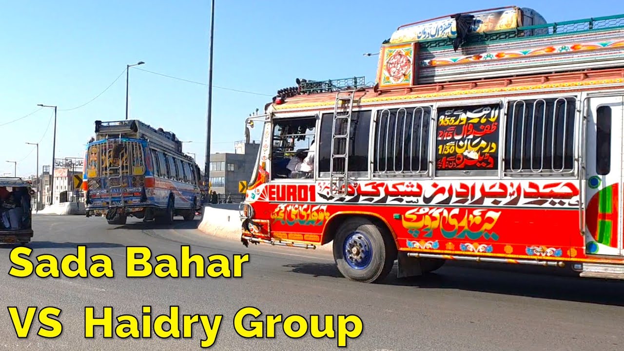Sada bahar 255 vs Haidry Group shakargarh bus race in Pakistan